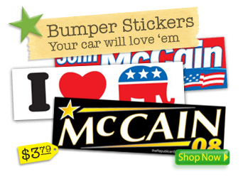 Republican Bumper Stickers, Conservative Bumper Stickers, Right-Wing Bumper Stickers, McCain Bumper Stickers
